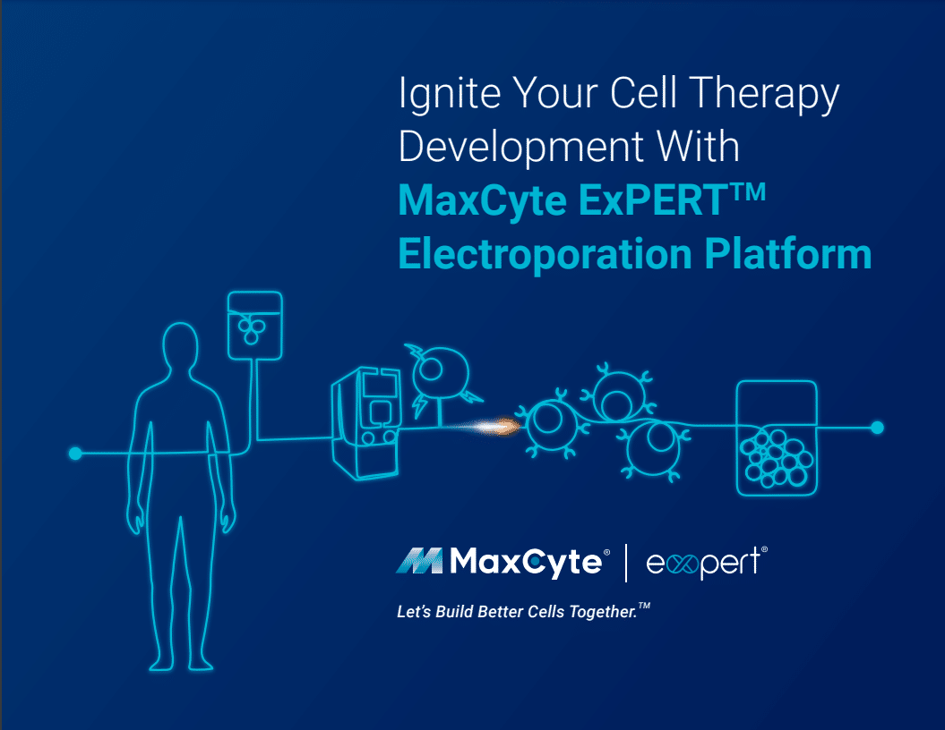 Ignite Your Cell Therapy Development With MaxCyte ExPERT Electroporation Platform Brochure cover